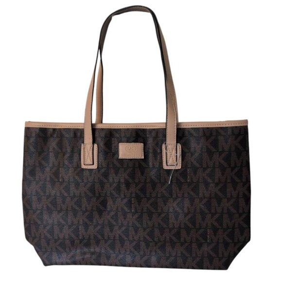 Michael Kors Laptop Bag Crossbody Tote Brown Large Roomy  Double Handle Purse - Picture 1 of 7